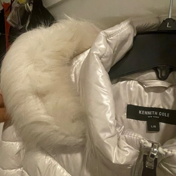 Kenneth Cole Women's  Puffer with Faux Fur Trimmed Hood - Picture 10 of 14